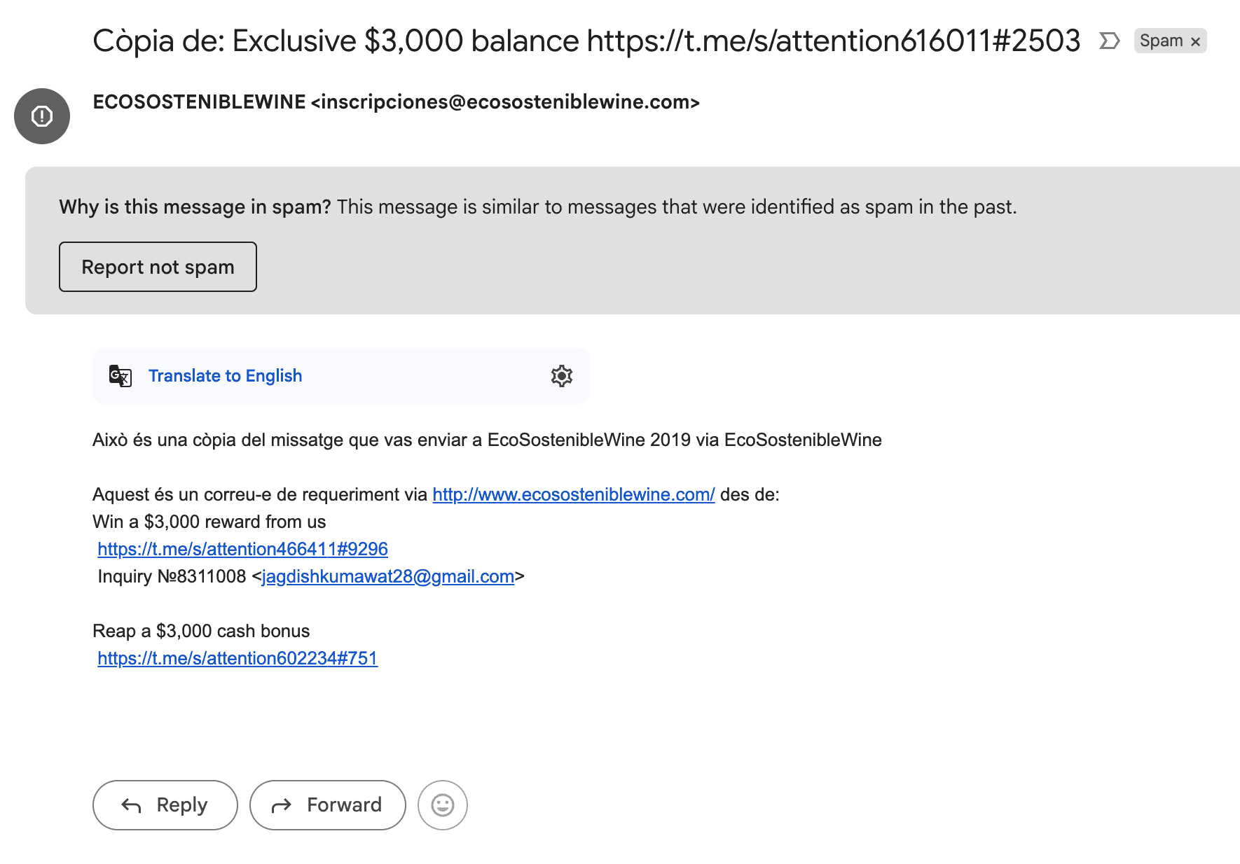 Placeholder image for phishing email
